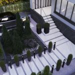 طراحی حیاط مدرن ویلا در تنکابن