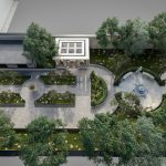 طراحی حیاط کلاسیک ویلا در رودهن