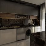 طراحی آشپزخانه مدرن آپارتمان مسکونی در رسالت