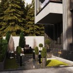 طراحی حیاط مدرن ویلا در تنکابن